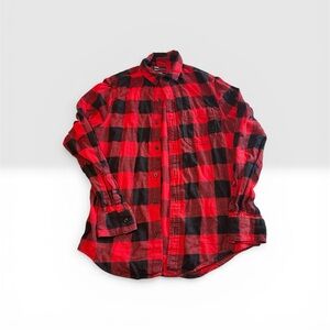 Youth  Red & Black Plaid Button-Down Shirt